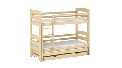 Cezar Bunk Bed with Trundle and Storage [Pine] - White Background
