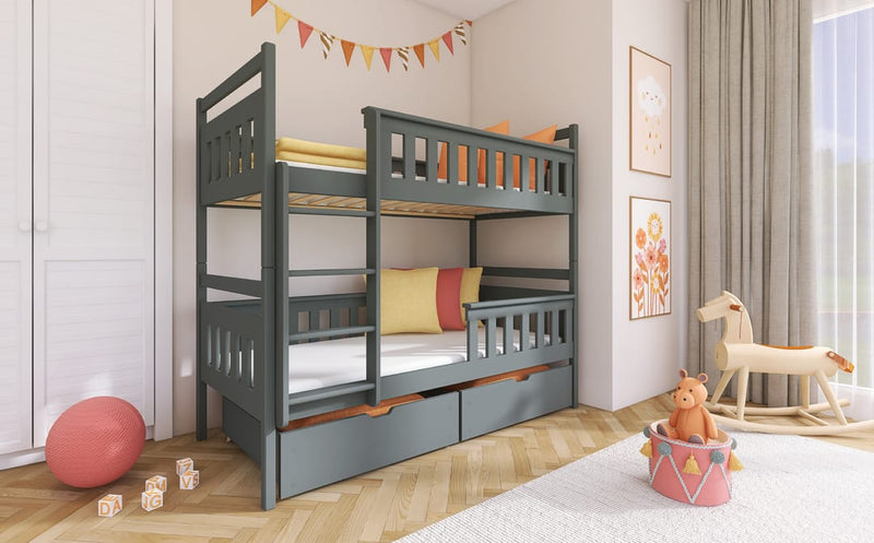 Wooden Bunk Bed Tezo with Storage