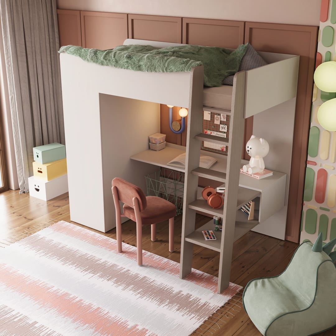 High Sleeper Loft Bed With Desk And Wardrobe High Sleeper Cabin