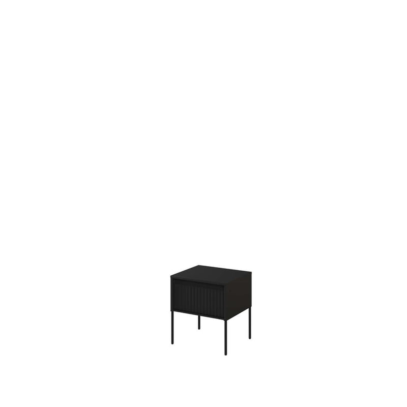 Trend TR-10 Bedside Cabinet 46cm [Black Matt] - White Background