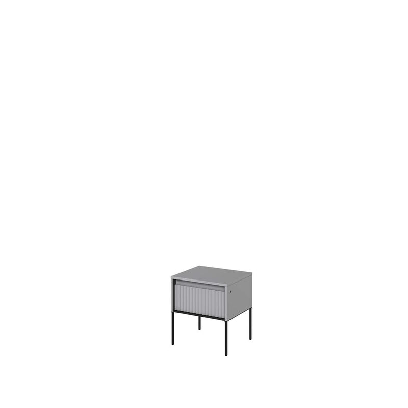 Trend TR-10 Bedside Cabinet 46cm [Grey Matt] - White Background
