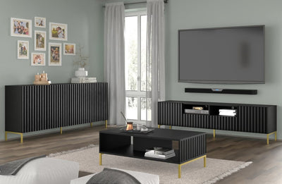Wave Large Sideboard Cabinet 200cm [Black] - Lifestyle Image  3