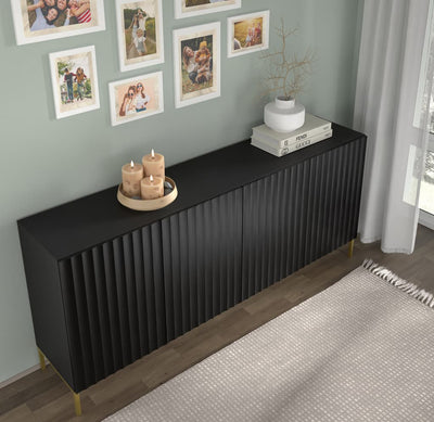 Wave Large Sideboard Cabinet 200cm [Black] - Lifestyle Image  2