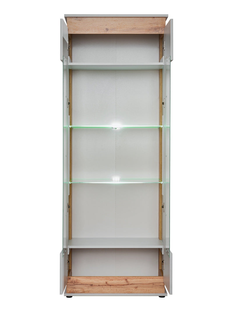 Berlin Tall Display Cabinet 70cm [White] - Interior Image