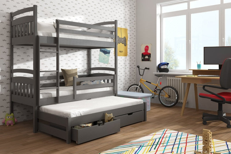 Alan Bunk Bed with Trundle and Storage [Graphite]- Product Arrangement 