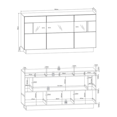 Sensis 84 Display Sideboard Cabinet