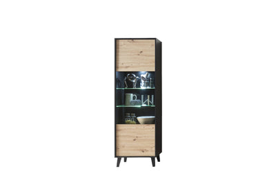 Artona 10 Tall Display Cabinet 65cm [Oak] - White Background