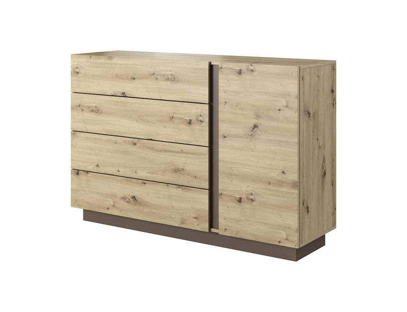 Arco Chest Of Drawers 139cm [Oak Artisan] - White Background