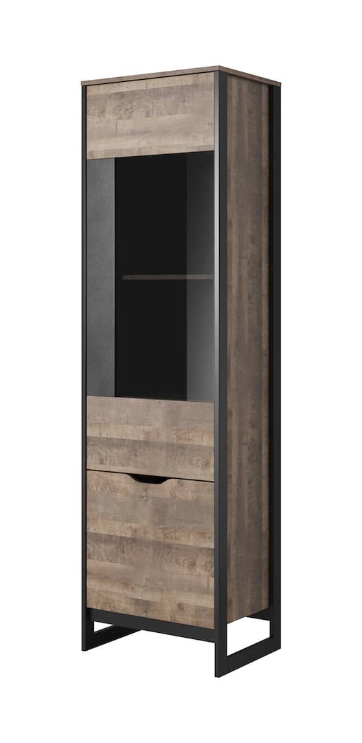 Arden Tall Display Cabinet 56cm [Oak] - White Background