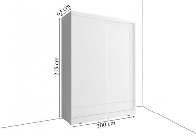 Arti 5 - 2 Sliding Door Wardrobe 200cm - External Dimensions