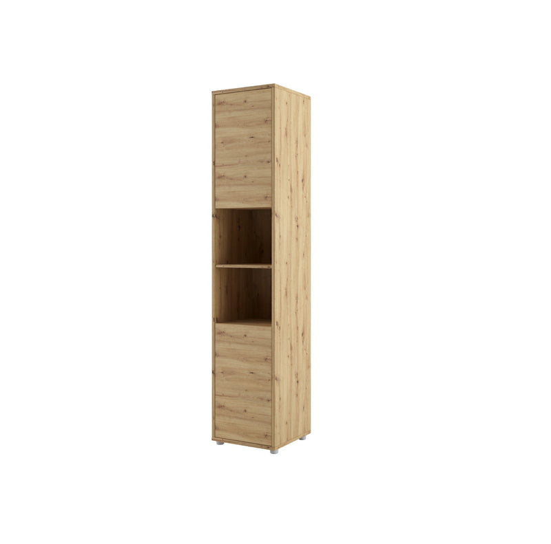BC-08 Tall Storage Cabinet for Vertical Wall Bed Concept [Oak] - White Background
