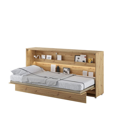 BC-06 Horizontal Wall Bed Concept 90cm [Oak] - White Background 3