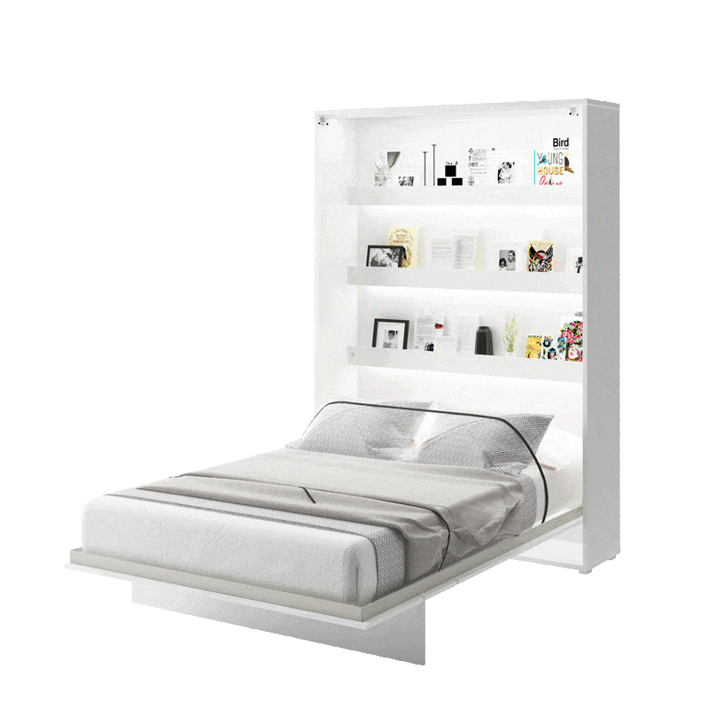 BC-01 Vertical Wall Bed Concept 140cm [White Gloss] - Interior Image