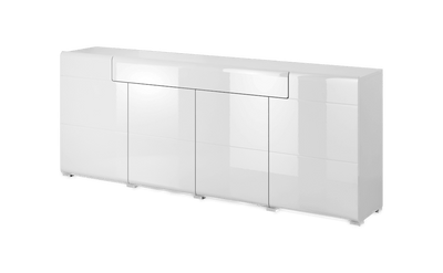 Toledo 25 Sideboard Cabinet 208cm [Front White Gloss with White Matt Carcass] - White Background