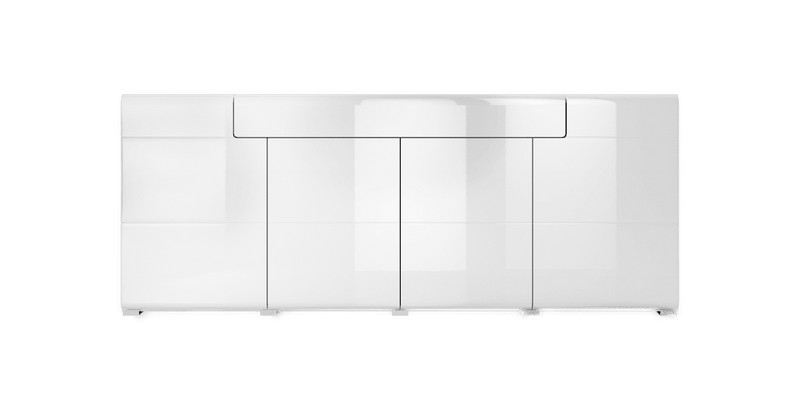 Toledo 25 Sideboard Cabinet 208cm [Front White Gloss with White Matt Carcass] - Front Angle