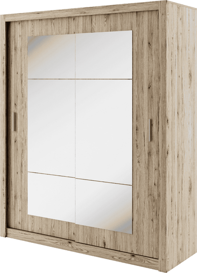 Idea 02 - 2 Sliding Door Wardrobe 180cm [Oak San Remo] - White Background