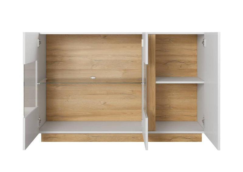 Arco Display Cabinet 139cm [White] - Interior Layout