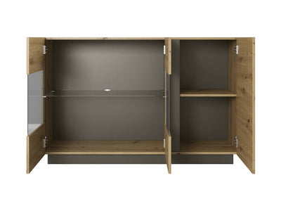 Arco Display Cabinet 139cm [Oak Artisan] - Interior Layout