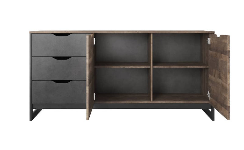 Arden Sideboard Cabinet 161cm [Oak] - Interior Layout