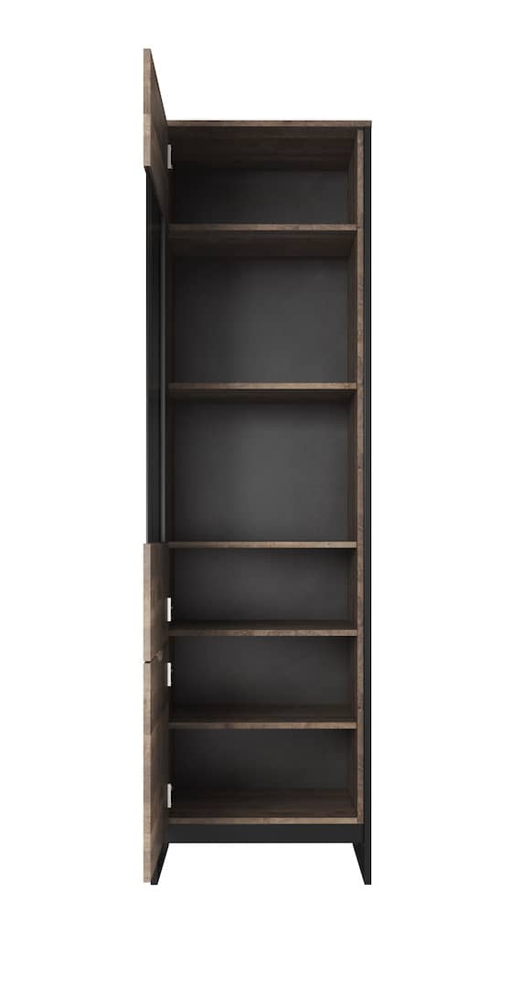 Arden Tall Display Cabinet 56cm [Oak] - Interior Layout