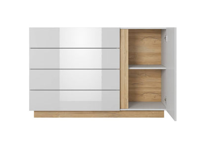 Arco Chest Of Drawers 139cm [White] - Open Door