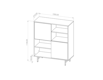 Preggio Highboard Cabinet 100cm