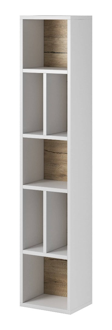 Toledo 88 Bookcase 32cm [White Matt & San Remo Oak] - White Background