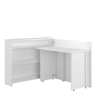 Work Concept Convertible Hidden Desk With Storage [White Gloss] - Interior Layout