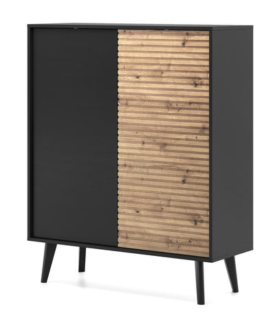 Willow Highboard Cabinet 104cm [Black] - White Background