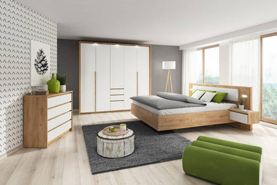 Xelo Bed Frame With Bedside Cabinets [EU King] [Oak] - Interior Layout 2