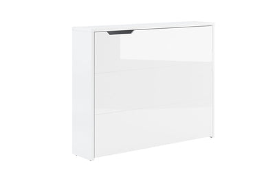 Work Concept Convertible Hidden Desk With Storage [White Gloss] - White Background