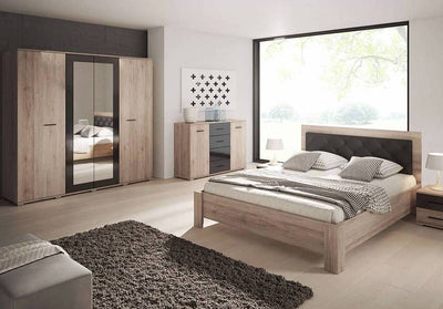 Bari Bed Frame 160cm [Oak] - Lifestyle Image