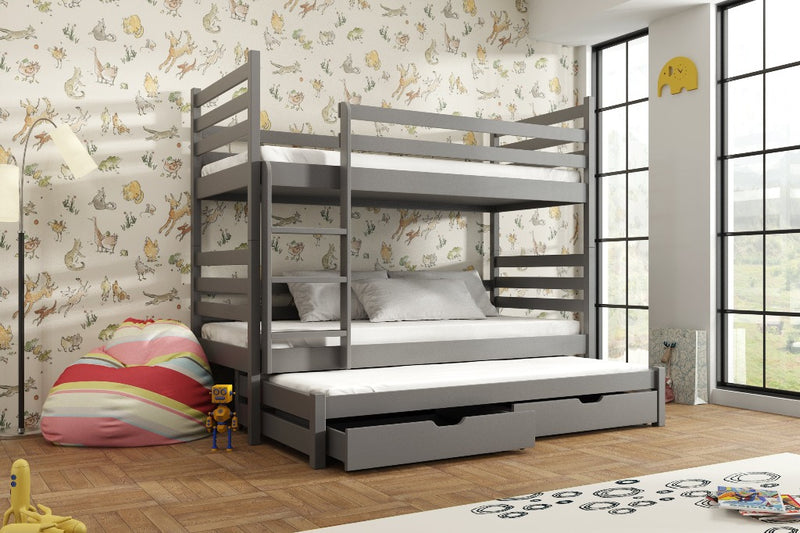 Tomi Bunk Bed with Trundle and Storage [Graphite] - Product Arrangement 