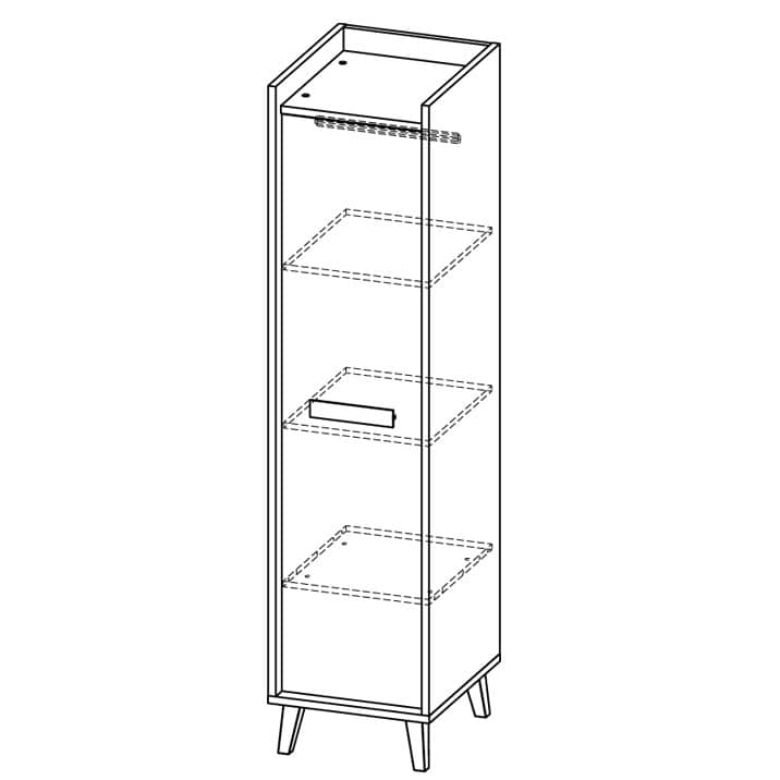 Werso W2 Tall Cabinet 47cm [Anthracite] - Technical Drawing Image