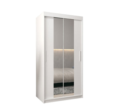 Tokyo I Sliding Door Wardrobe 100cm [White] - White Background