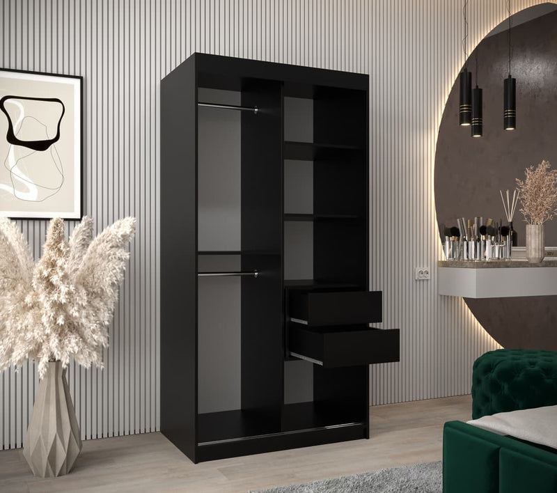 Flutes II Sliding Door Wardrobe 100cm