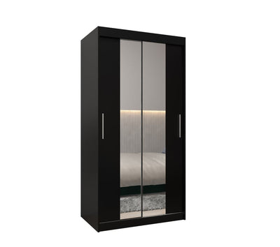 Tokyo I Sliding Door Wardrobe 100cm [Black] - White Background