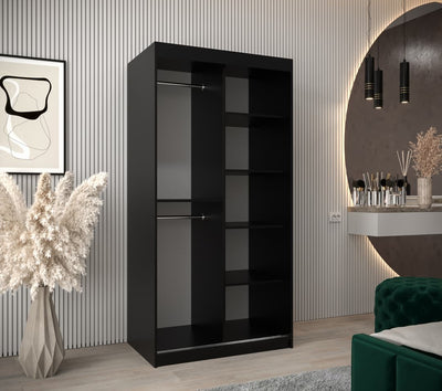 Flutes II Sliding Door Wardrobe 100cm