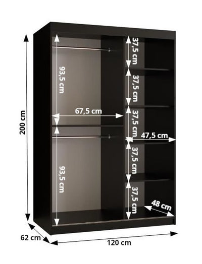 Parma III Sliding Door Wardrobe 120cm