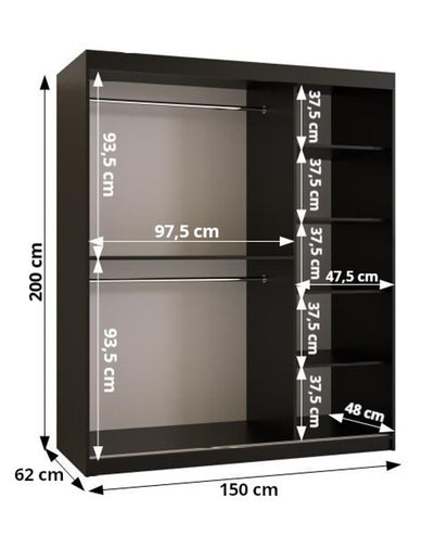 Parma II Sliding Door Wardrobe 150cm