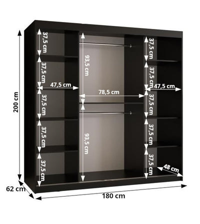 Flutes I Sliding Door Wardrobe 180cm