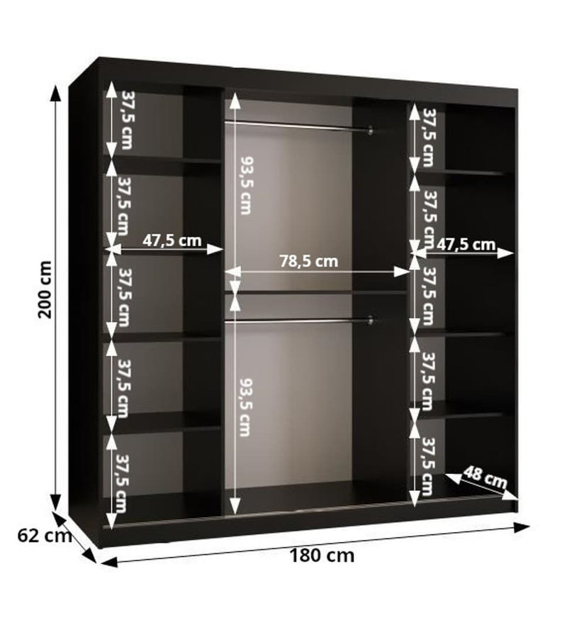 Arendal III Sliding Door Wardrobe 180cm