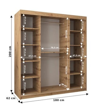 Seville Sliding Door Wardrobe 180cm