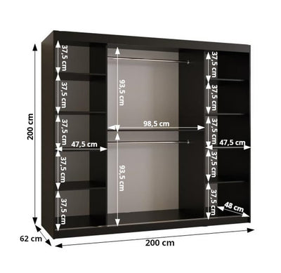 Rena I Sliding Door Wardrobe 200cm