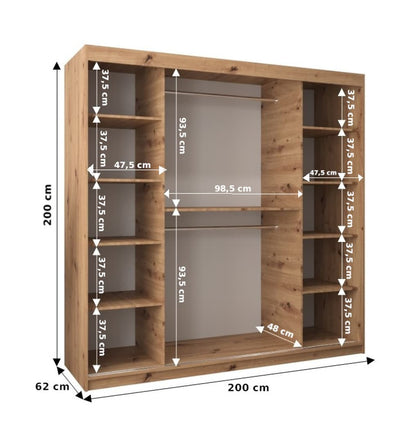 Pole Sliding Door Wardrobe 200cm