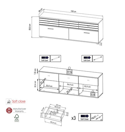 Solea 03 TV Cabinet 168cm