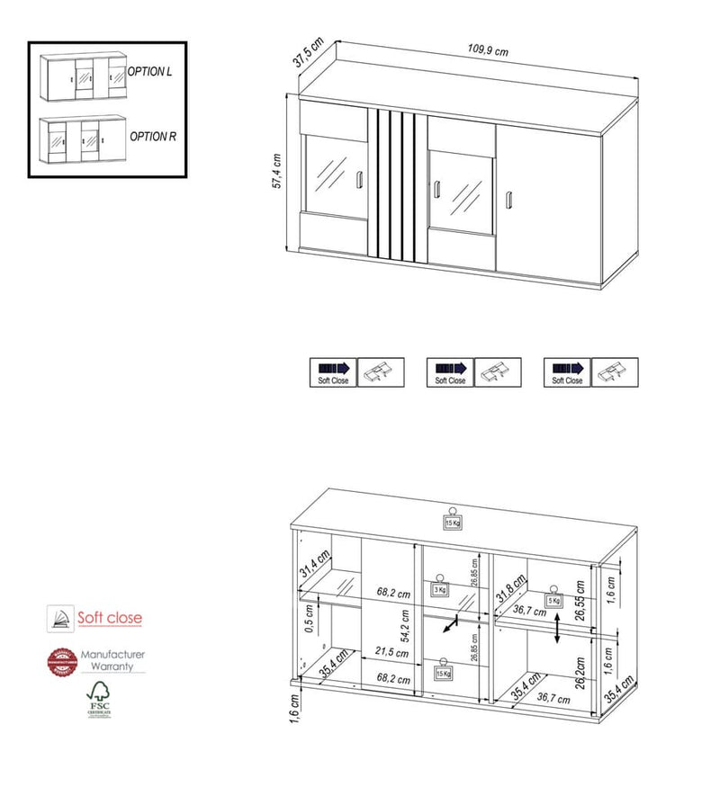 Solea 60 Floating Display Cabinet 110cm