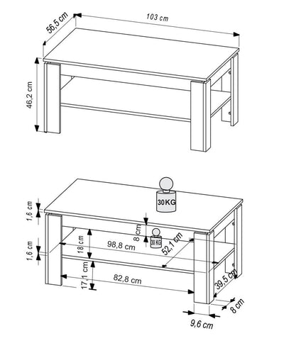 Solea 90 Coffee Table 103cm