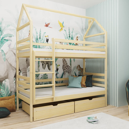 Wooden Bunk Bed Alex With Storage