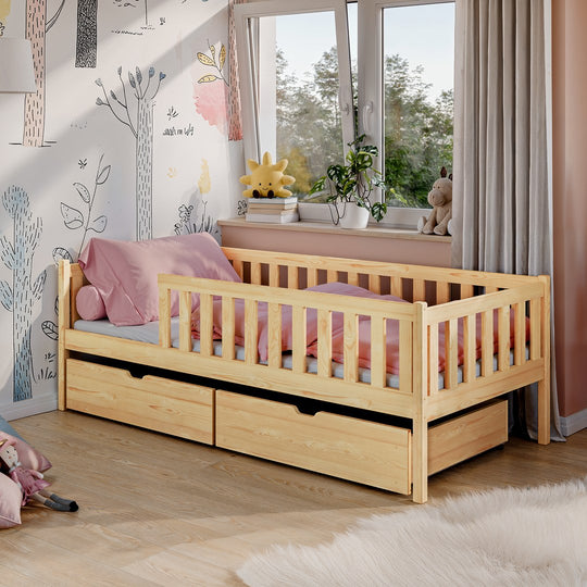 Wooden Single Bed Antonio With Storage